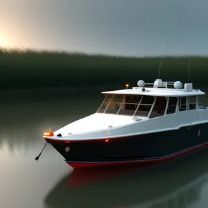 Luxury Speedboat Cruising on the Ocean