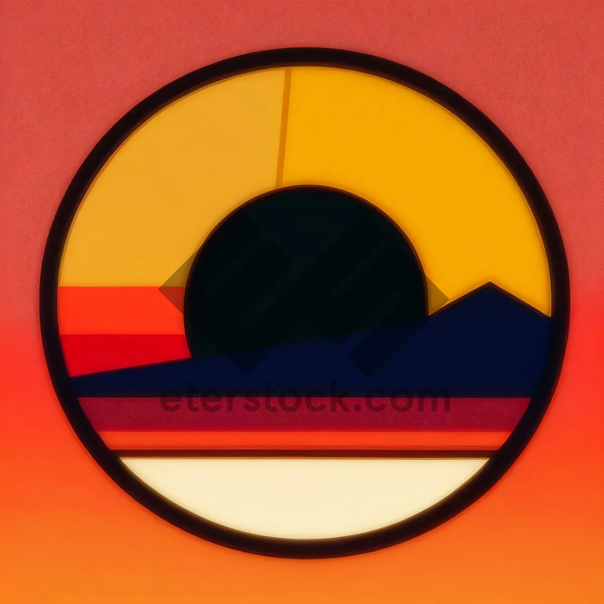 Picture of Modern Black Round Web Icon with Shiny Reflection