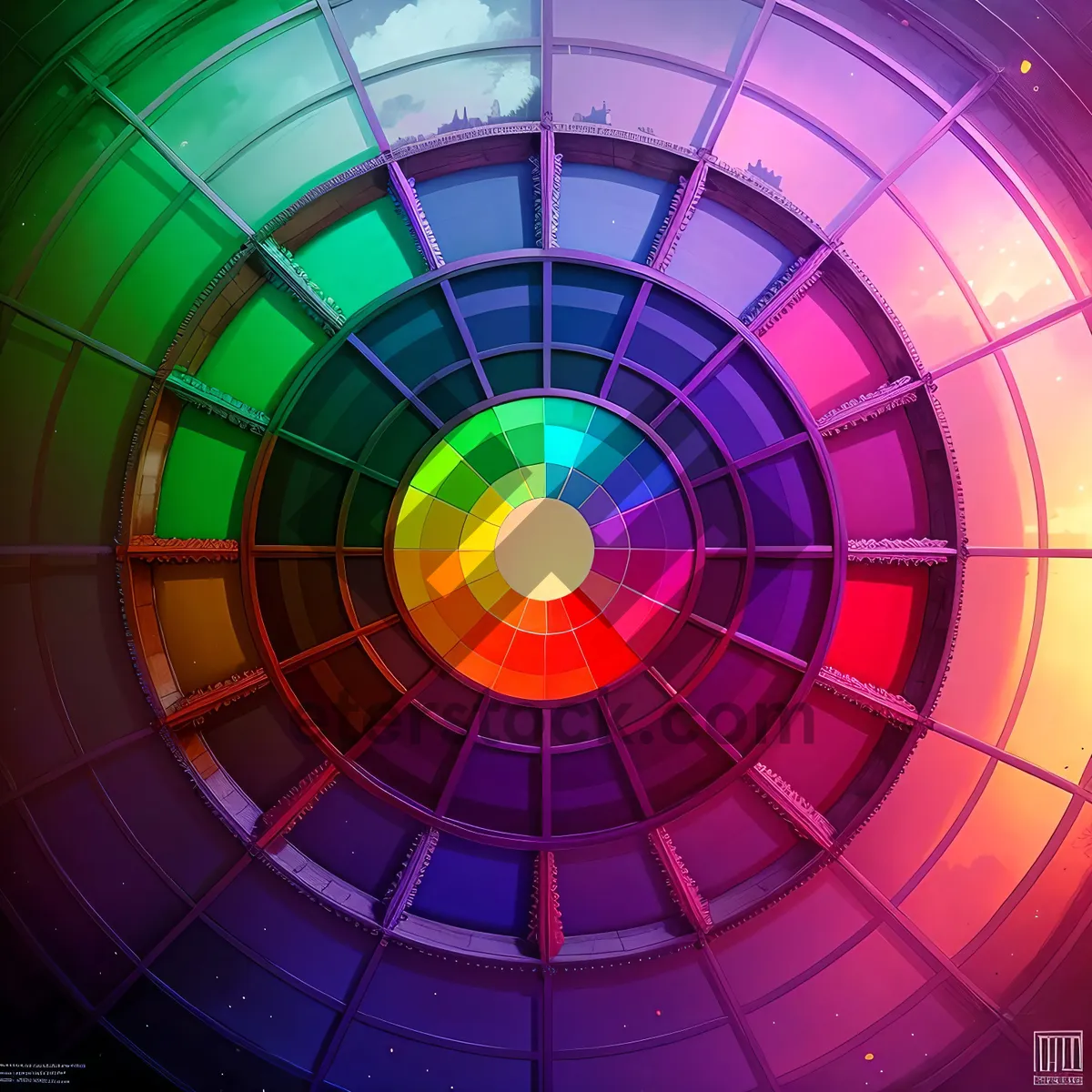 Picture of Digital Dome Art: Light Circle Design