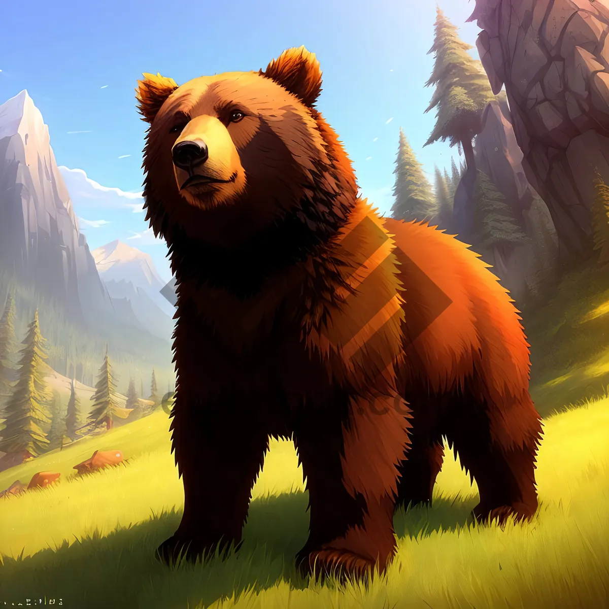 Picture of Adorable Brown Bear Mascot - Wild and Cute Mammal