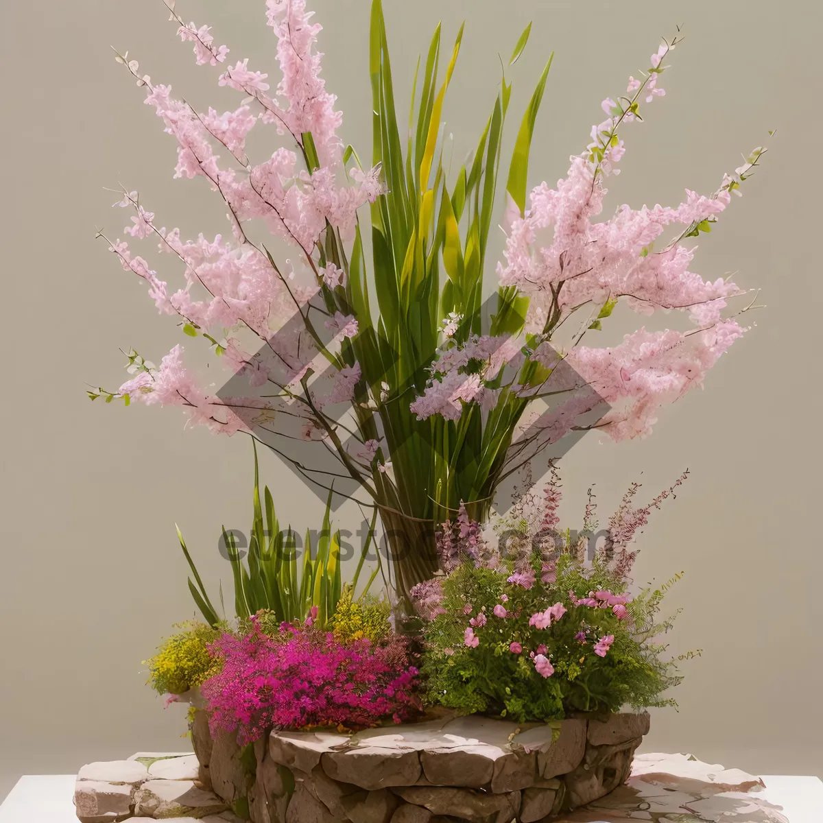 Picture of Pink Cockscomb Floral Bouquet in Vase