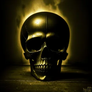 Black Electric Lamp with Skeleton Skull Sconce