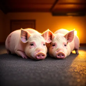 Cute Piglet on a Farm