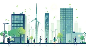 Modern building icon design for business
