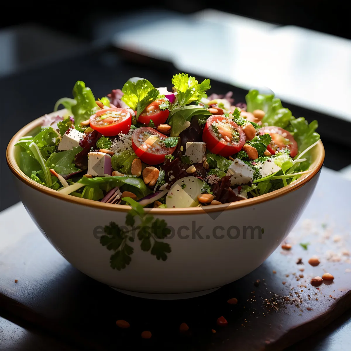 Picture of Fresh Vegetarian Salad Bowl with Nutritious Ingredients