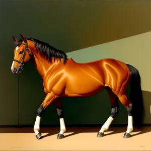 Powerful Thoroughbred Stallion in Equestrian Field