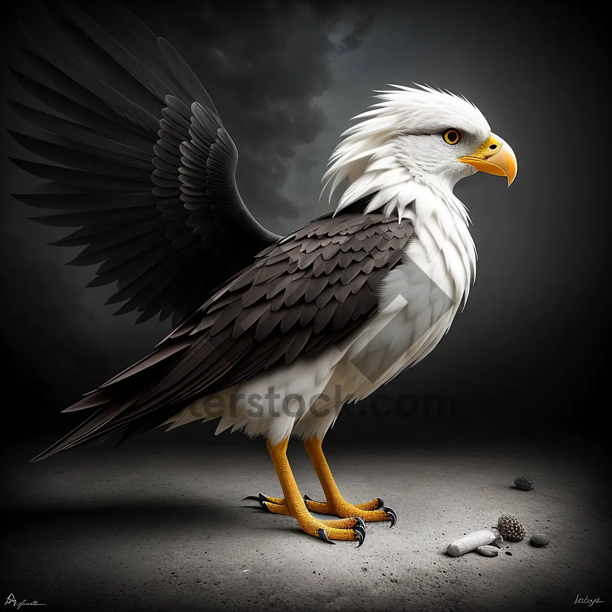 Picture of Wild Eagle with Majestic Feathered Wings