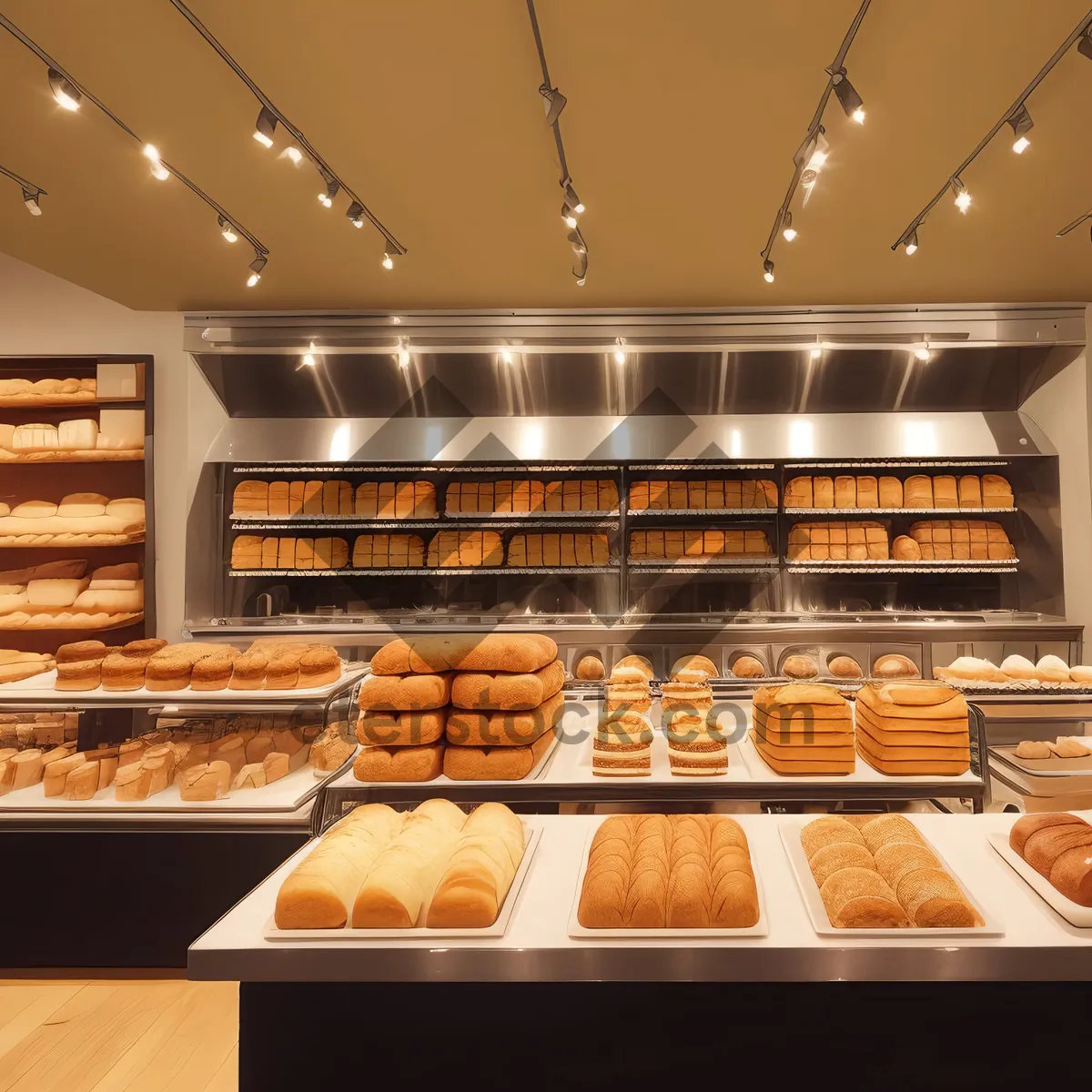 Picture of Modern Bakery Interior with Stylish Wood Furnishings