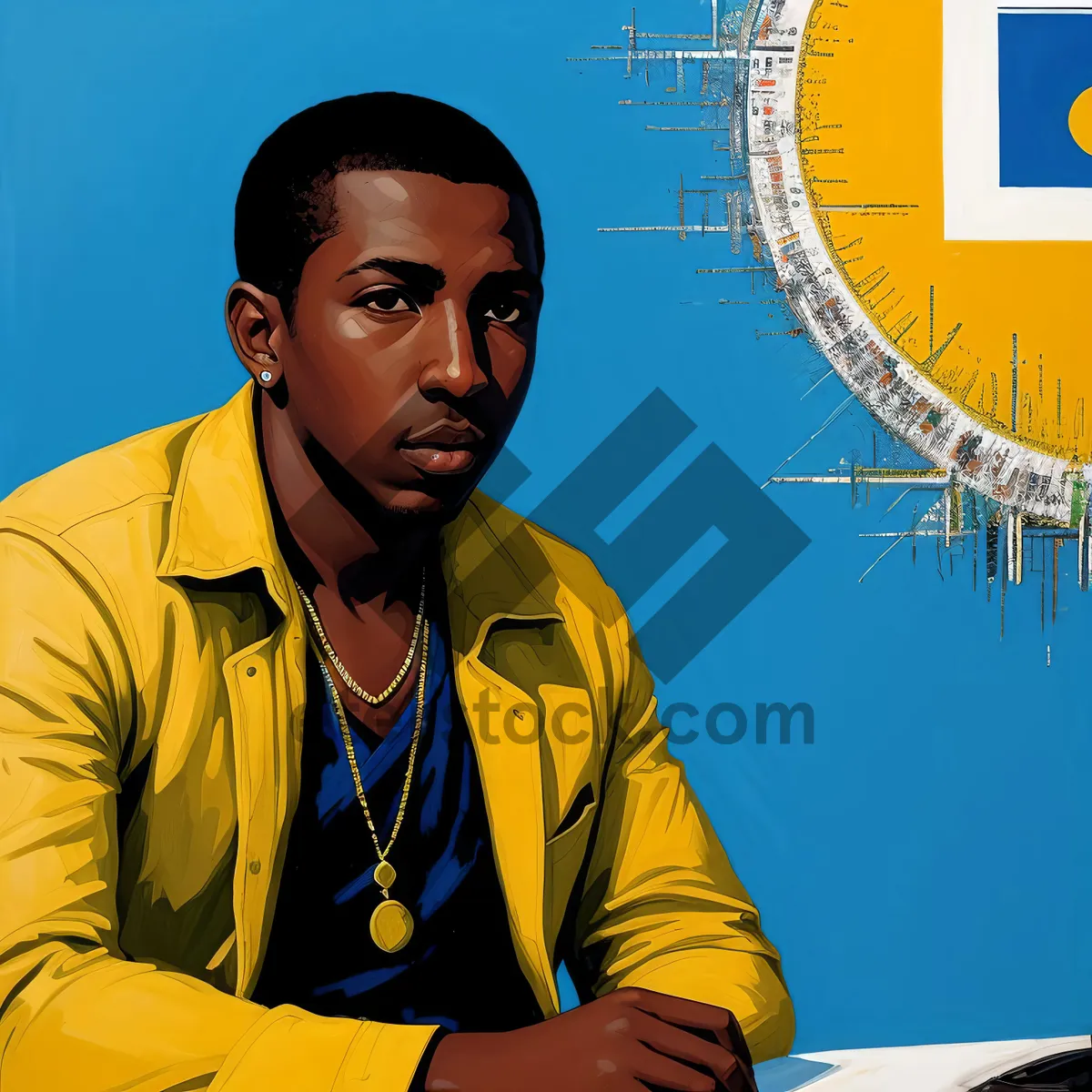 Picture of Smiling Male Student in Classroom Portrait