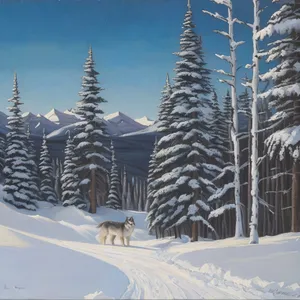 Winter Wonderland Ski Resort Among Snowy Alpine Mountains