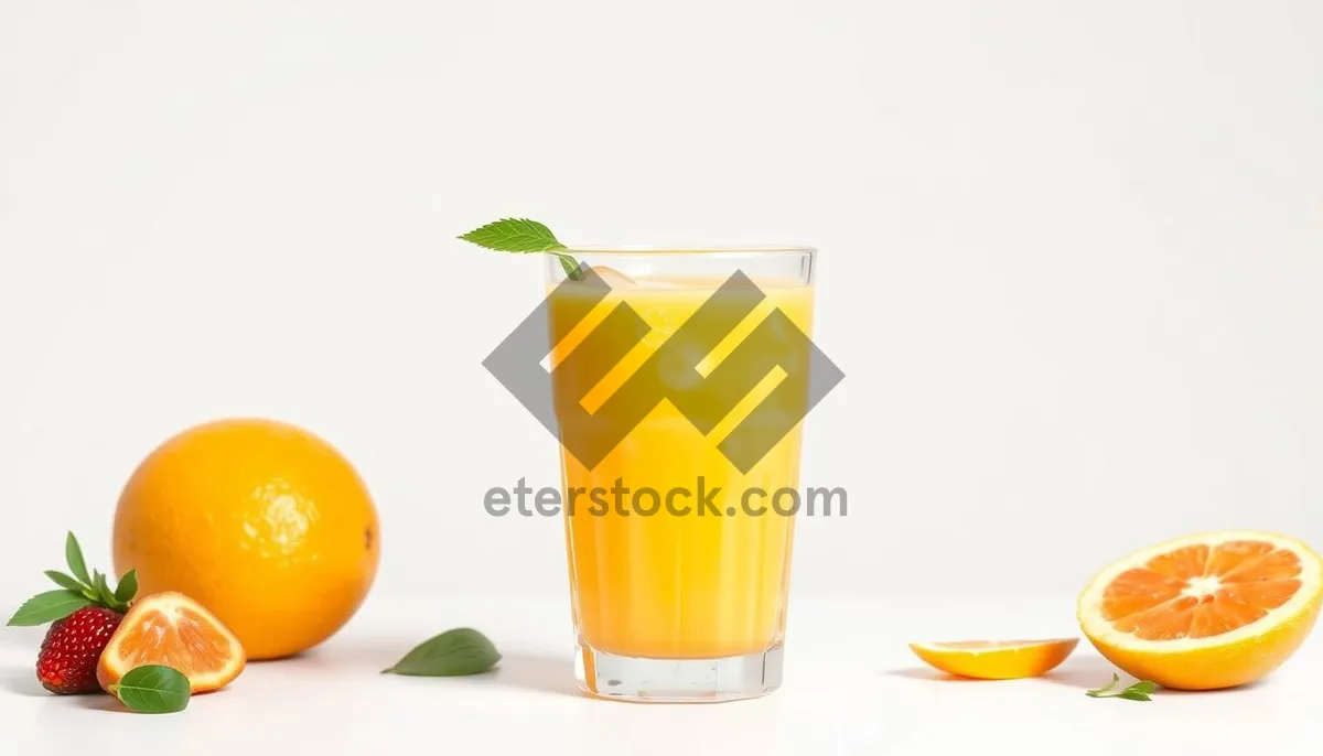 Picture of Fresh Orange Infused Iced Tea in Glass Cup