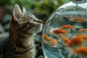 Adorable Gray Tabby Cat in Plastic Bag