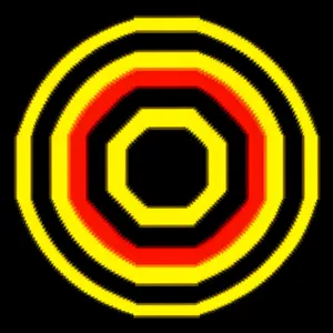 Hazard Caution Sign - Yellow and Black Round Icon