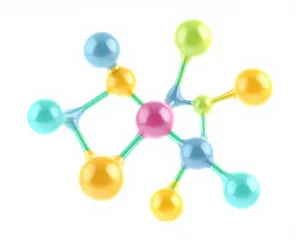 3D cartoon symbol of DNA polymer compound