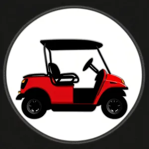 Black Car Icon with Golf Player Steering Wheel