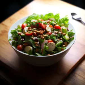 Fresh and Delicious Vegetable Bowl Salad