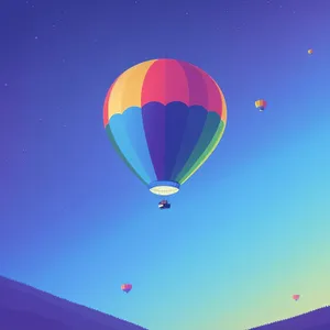 Colorful Hot Air Balloon Soaring Through the Sky