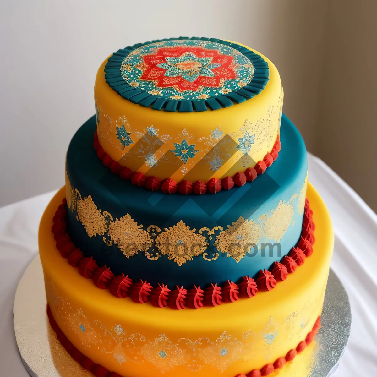 Picture of Colorful Party Delight: Fruit-filled Sweet Cake