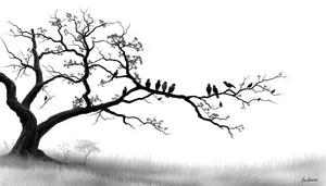 Winter Sky Tree Silhouette Design