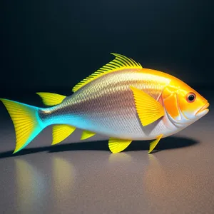 Colorful Marine Snapper Swimming in Aquarium