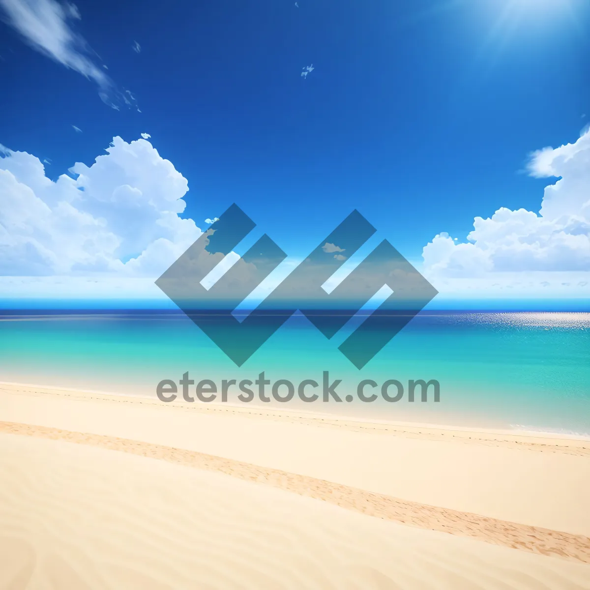 Picture of Serene Seascape Paradise under Clear Blue Sky