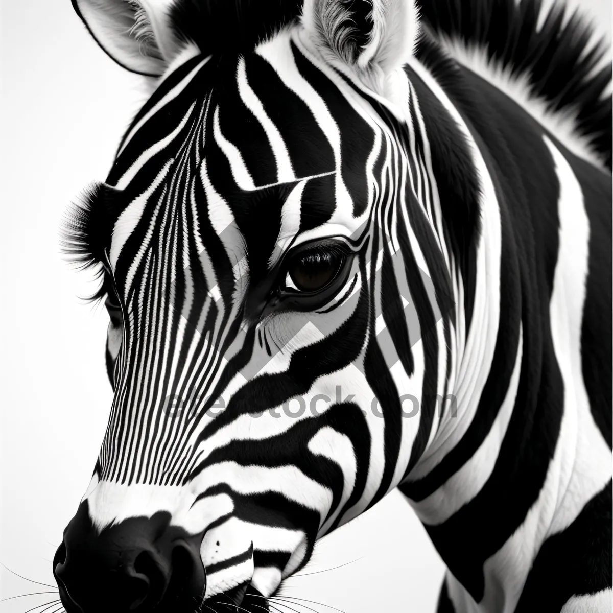 Picture of Striped Equine Grazing in African Wilderness