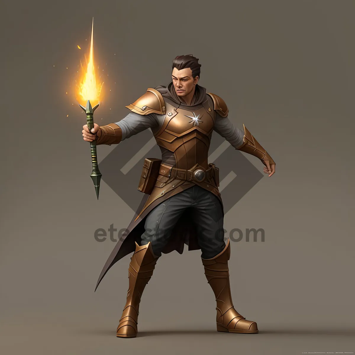 Picture of 3D warrior with shield and sword