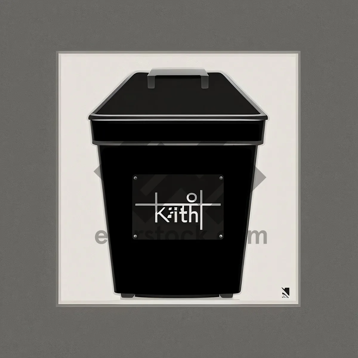 Picture of Iconic Ashcan Container - 3D Symbol of Garbage Bin