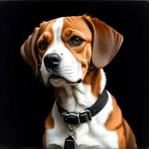 Adorable Beagle Puppy with Brown Collar