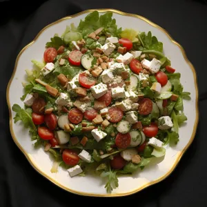 Fresh and Healthy Bean Salad with Tomato and Lettuce