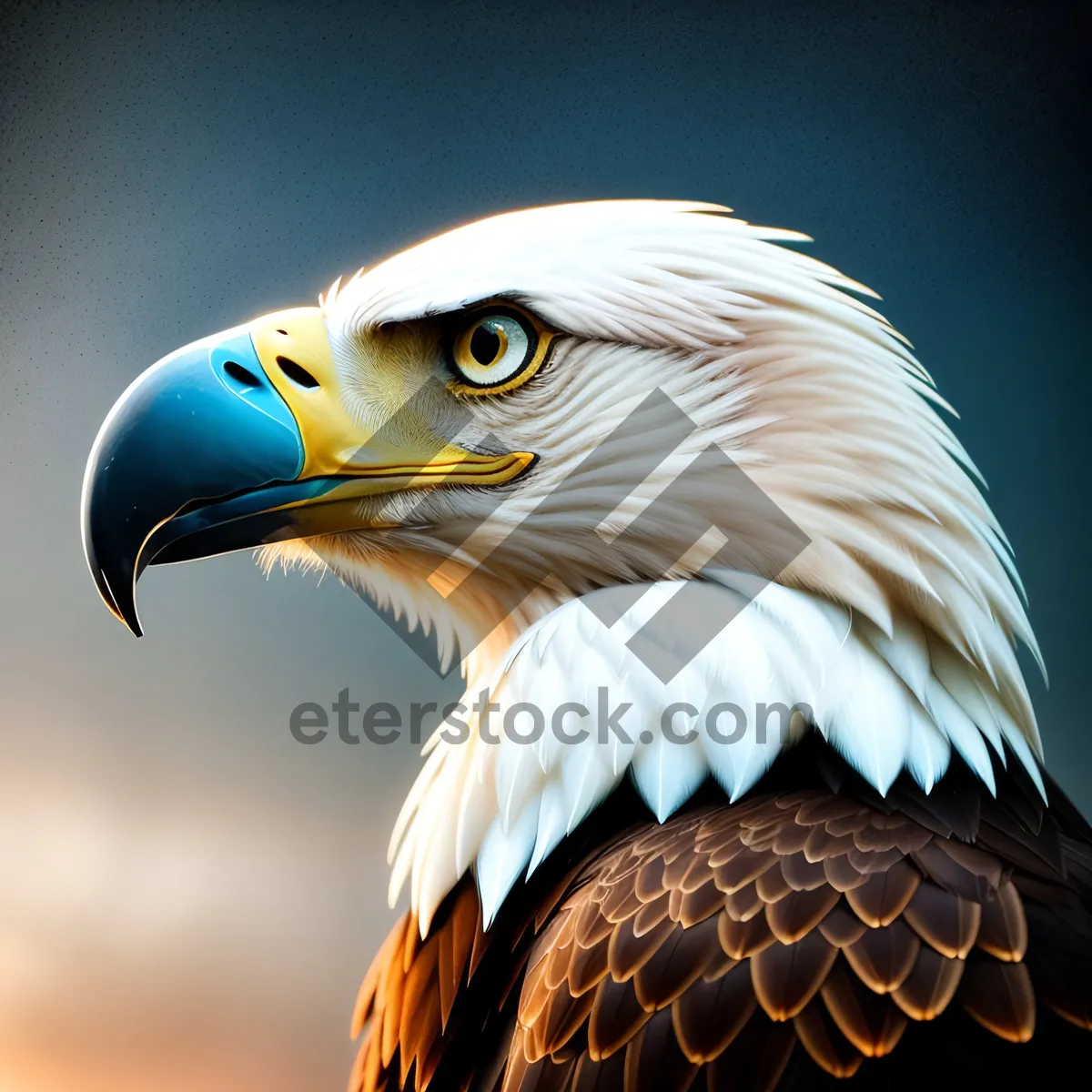 Picture of Wild Bald Eagle with Intense Gaze