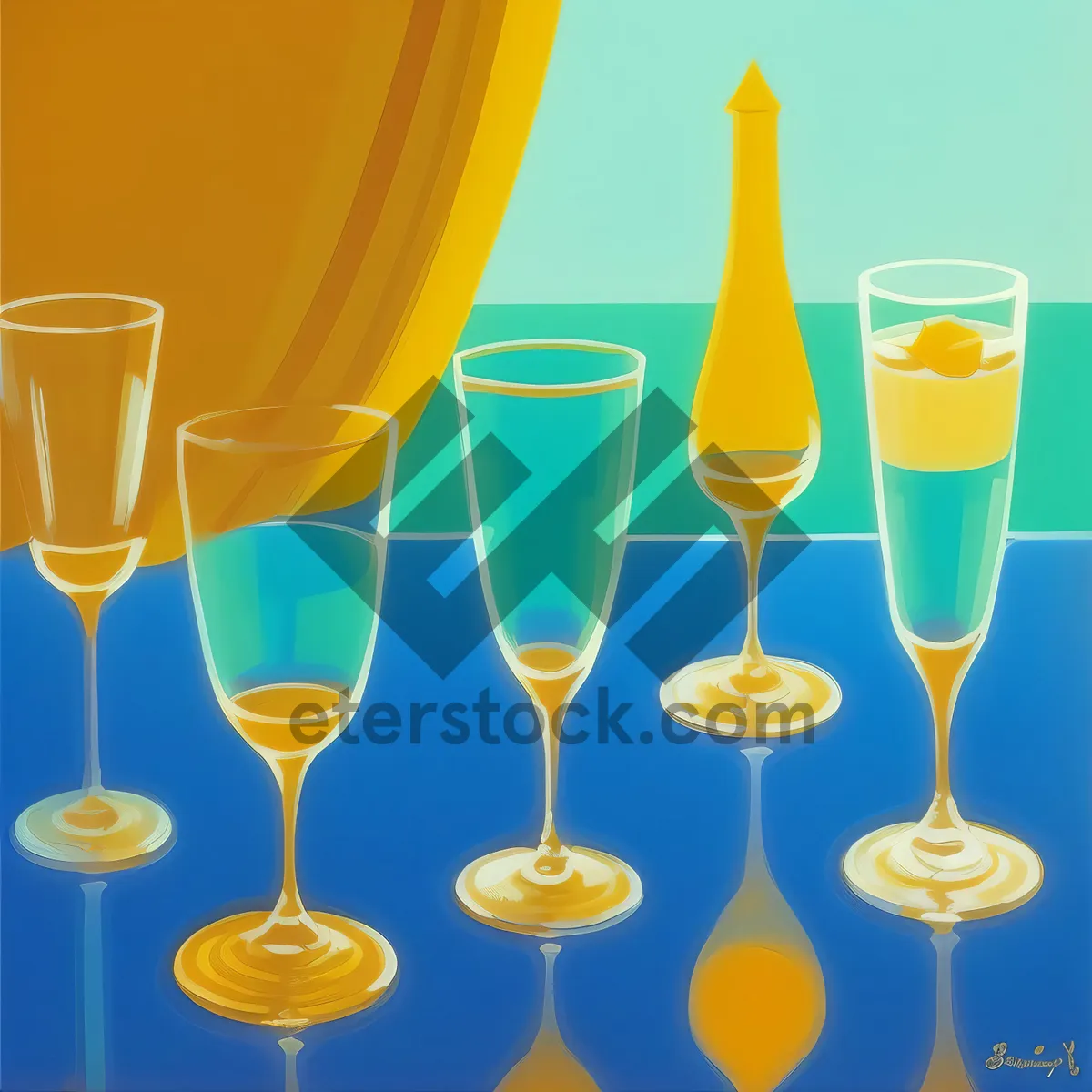 Picture of Exquisite Party Celebration: Citrus Champagne in Crystal Glass