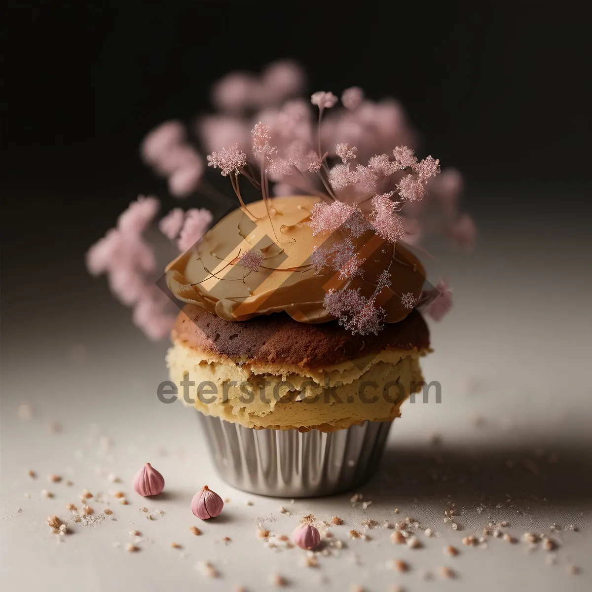 Picture of Berry Cupcake with Cream Frosting and Raspberry Icing