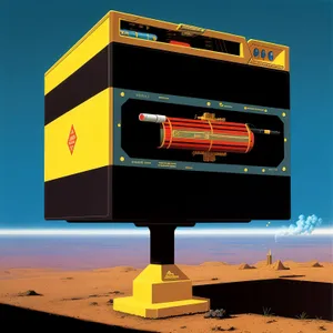 Trailer sign against sky with monitor device.