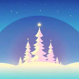 Merry Winter Night: Snowflake Art with Moon and Stars