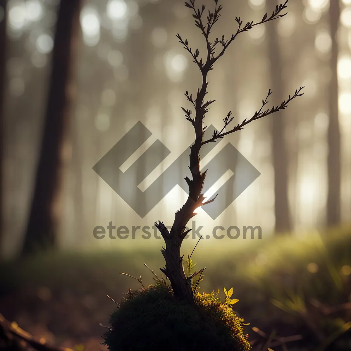 Picture of Autumn Forest Sunset with Gorse Shrubs