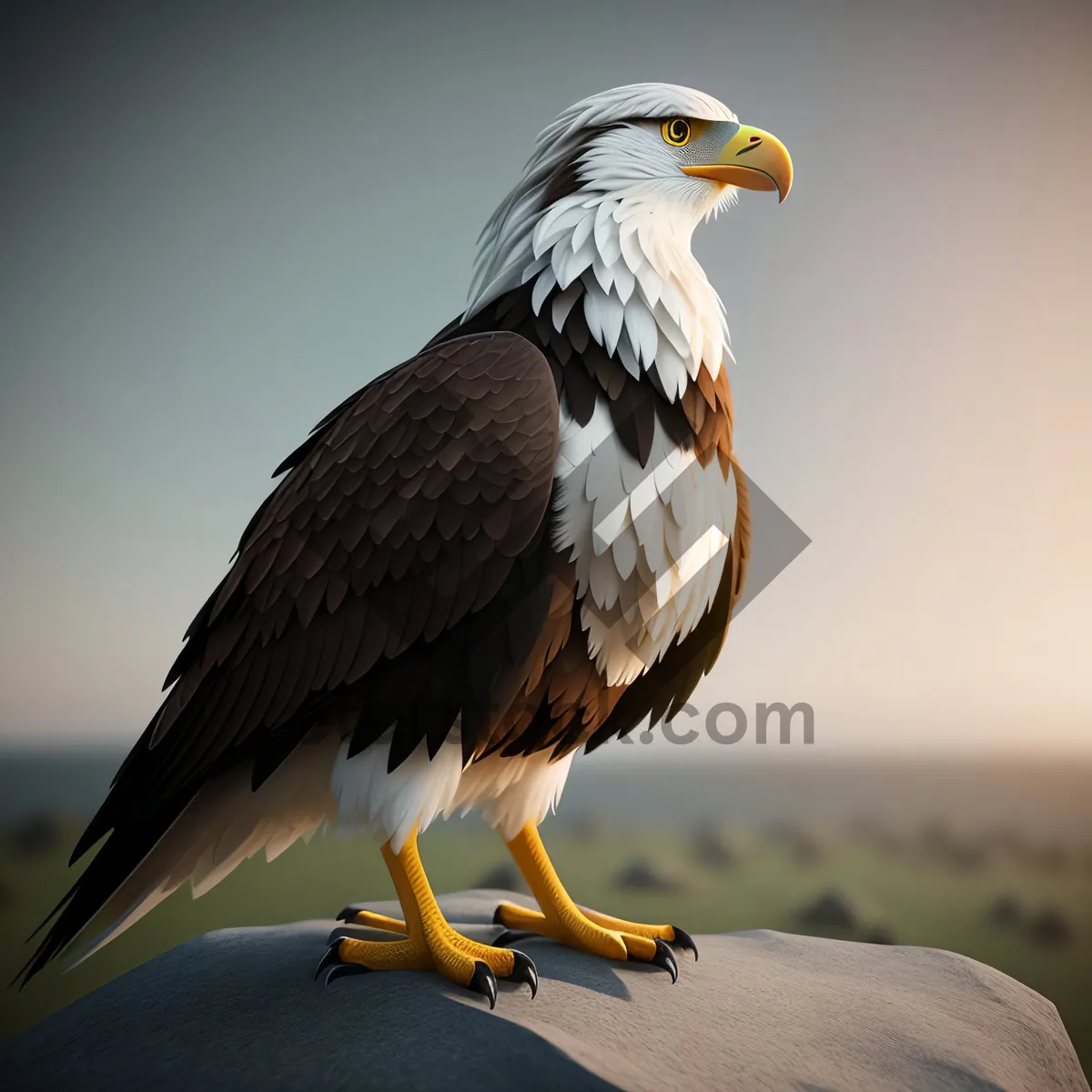 Picture of Majestic Predator: Bald eagle soaring with fierce elegance