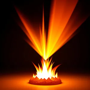 Blazing Fractal Flame: A Fiery Yellow-Glowing Fantasy
