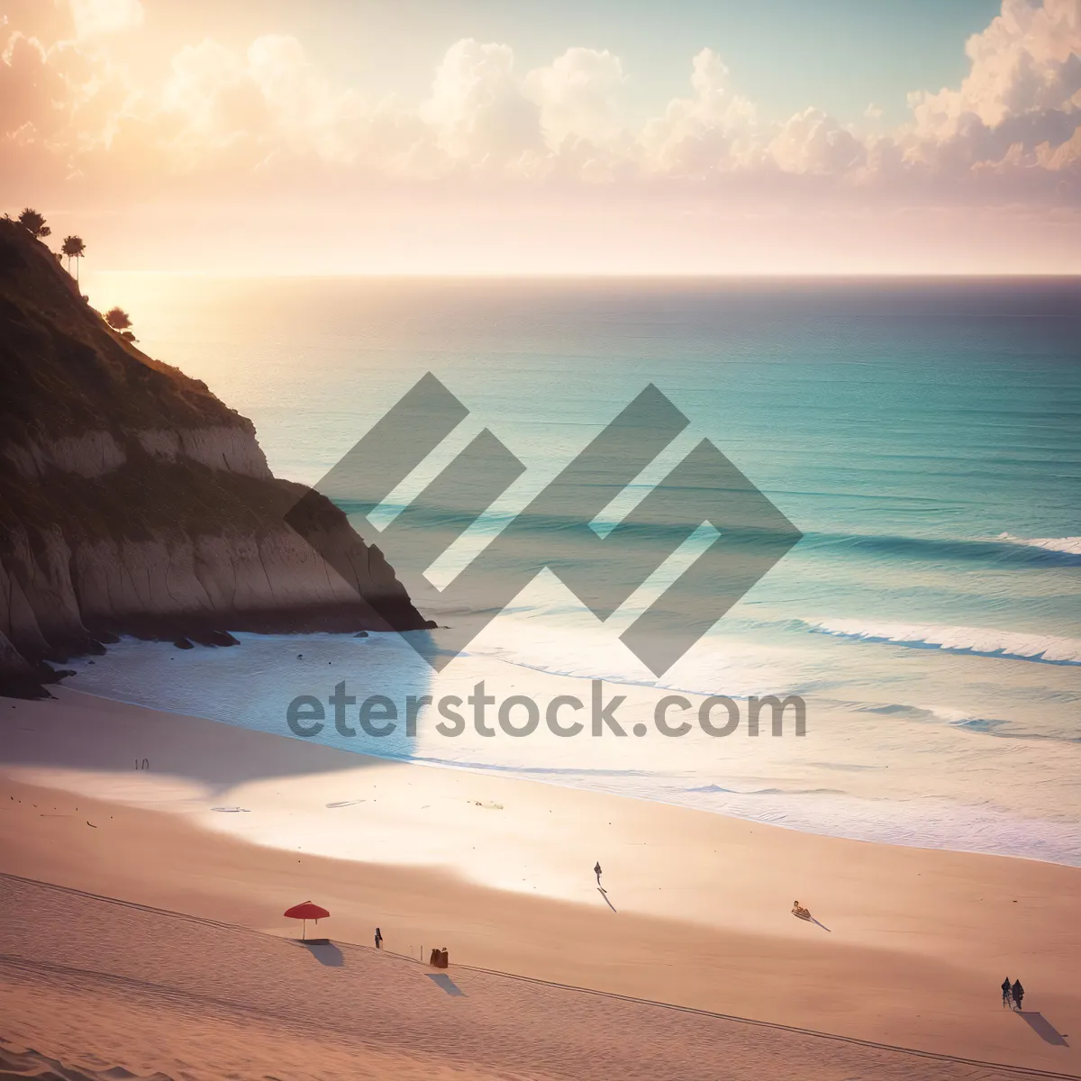 Picture of Serene Tropical Beach Paradise with Clear Turquoise Waves