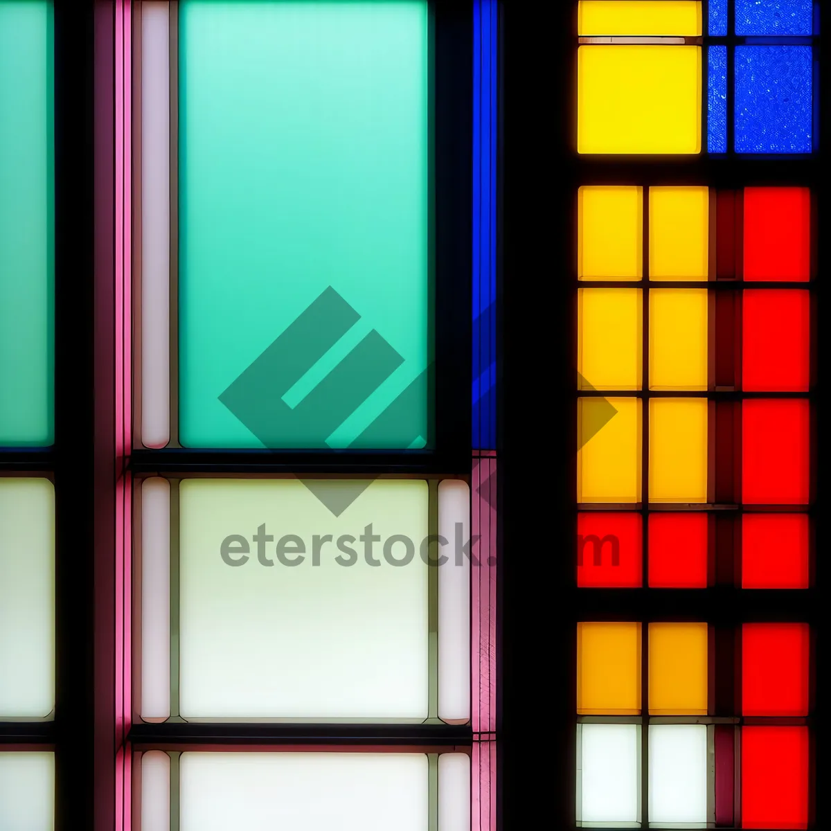 Picture of Colorful Modern Mosaic Design on Blank Screen