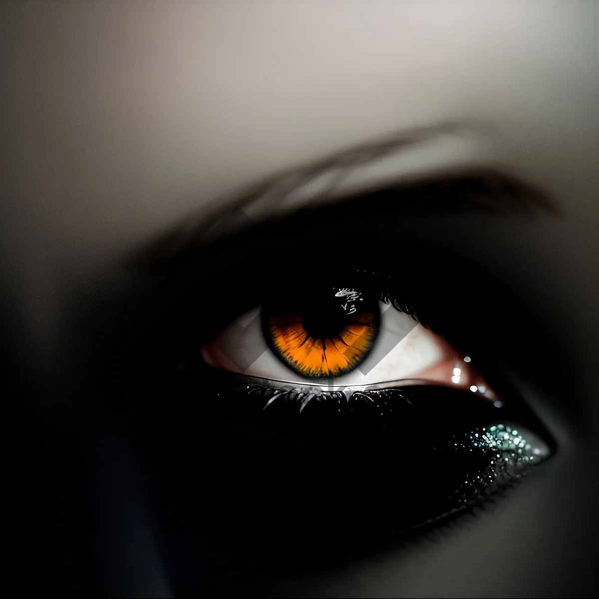 Picture of Dark Fashion Beetle Makeup: Close-Up Eye Portrait