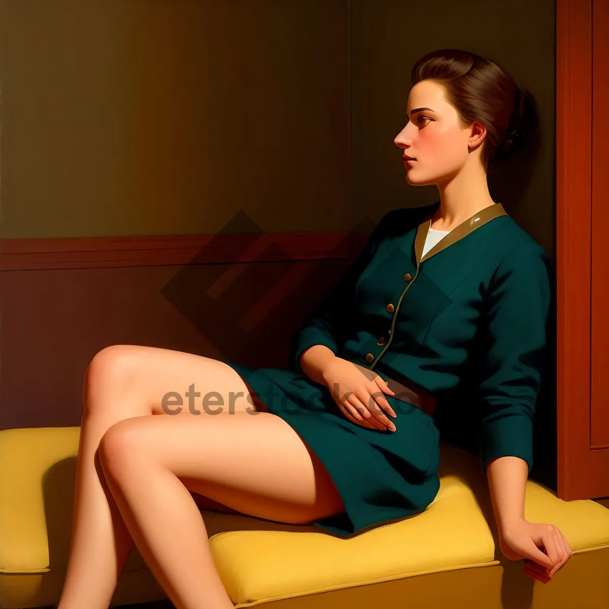 Picture of Seductive Sofa Sitter in a Chic Casual Lounge.