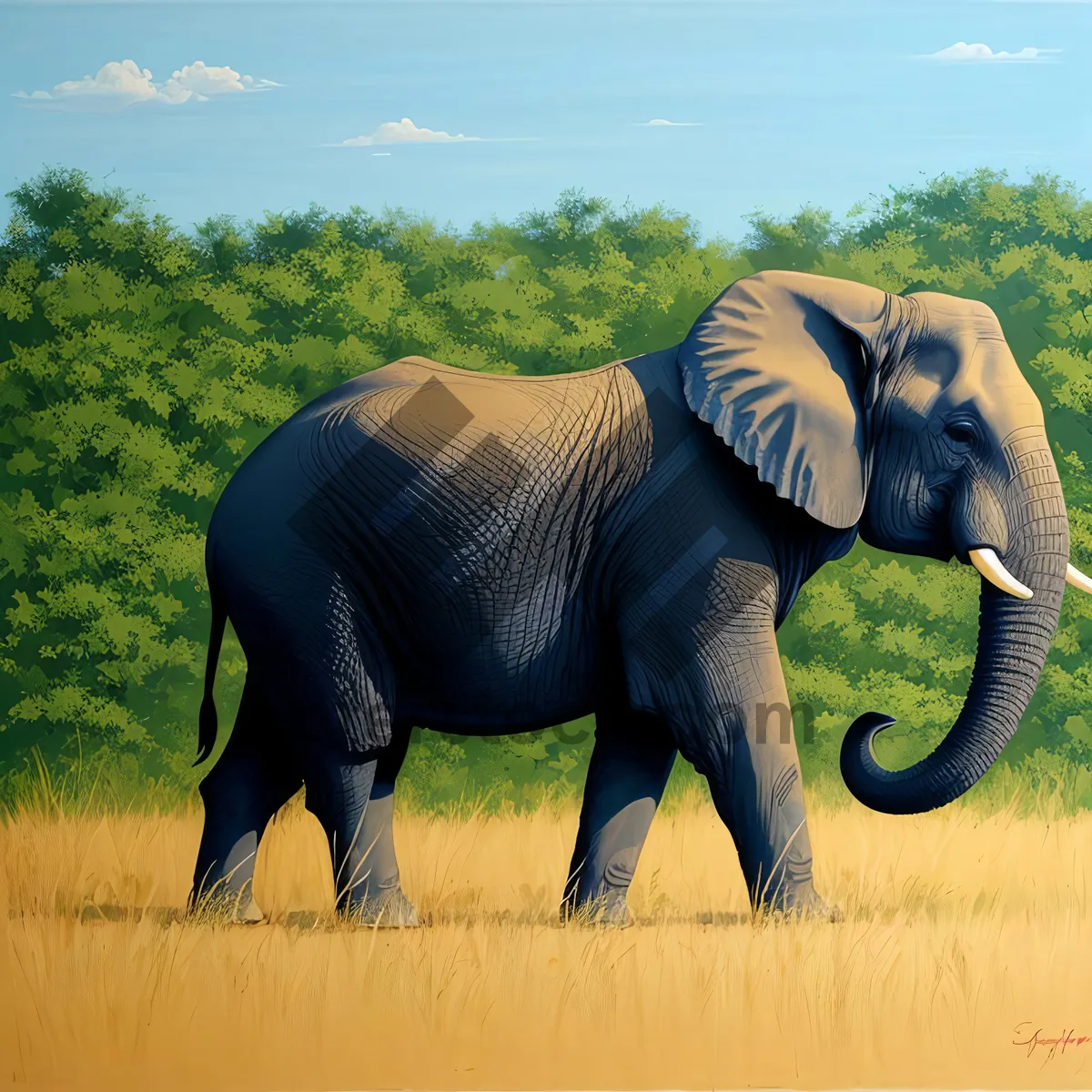 Picture of South Reserve's Majestic Ivory-Tusked Elephant in Safari