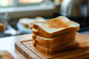 Delicious breakfast cake with sweet butter spread