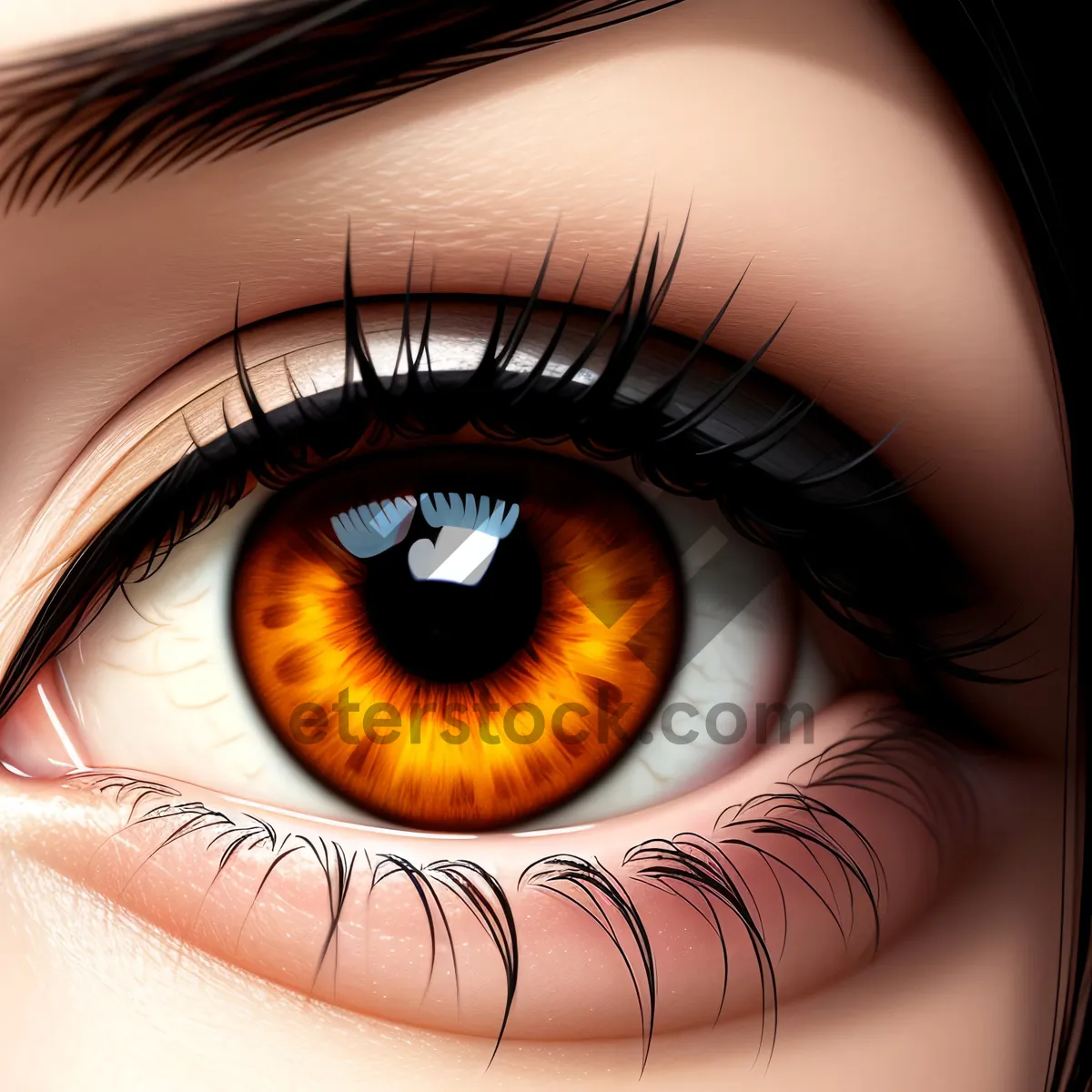 Picture of Closeup Vision: Beautiful Eye and Eyebrow