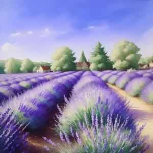 Serene Lavender Fields in the Countryside