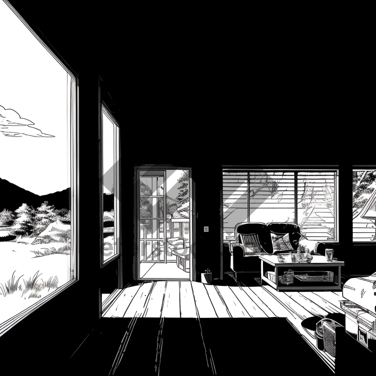 Picture of Modern Business Office Interior with Classroom-Style Architecture