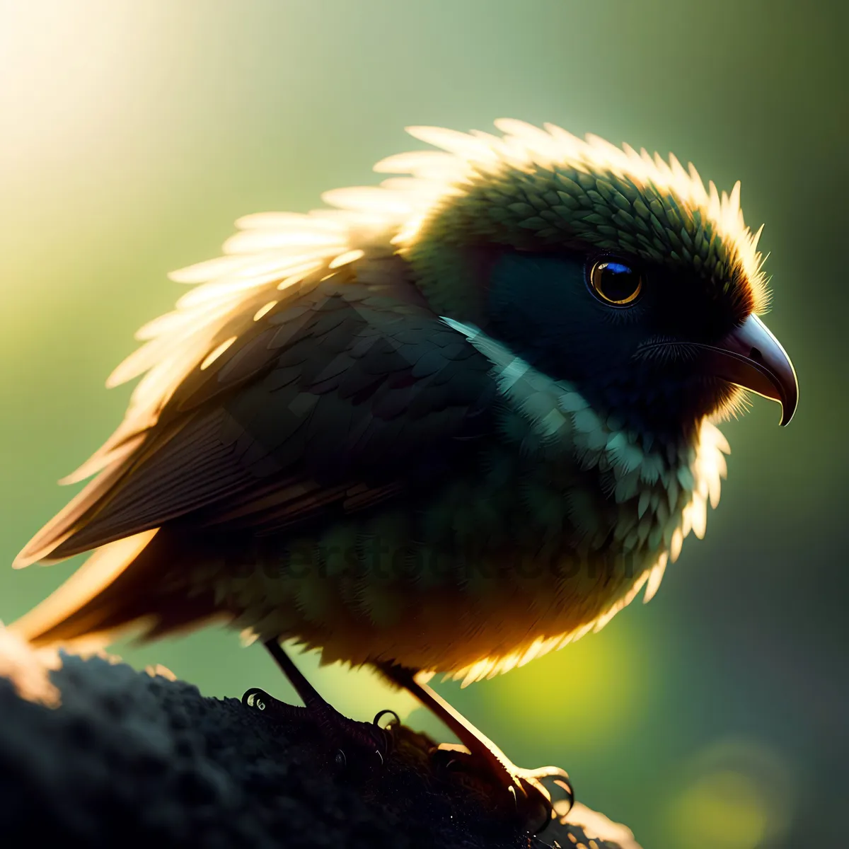 Picture of Charming Chickadee Perched Serenely on Branch