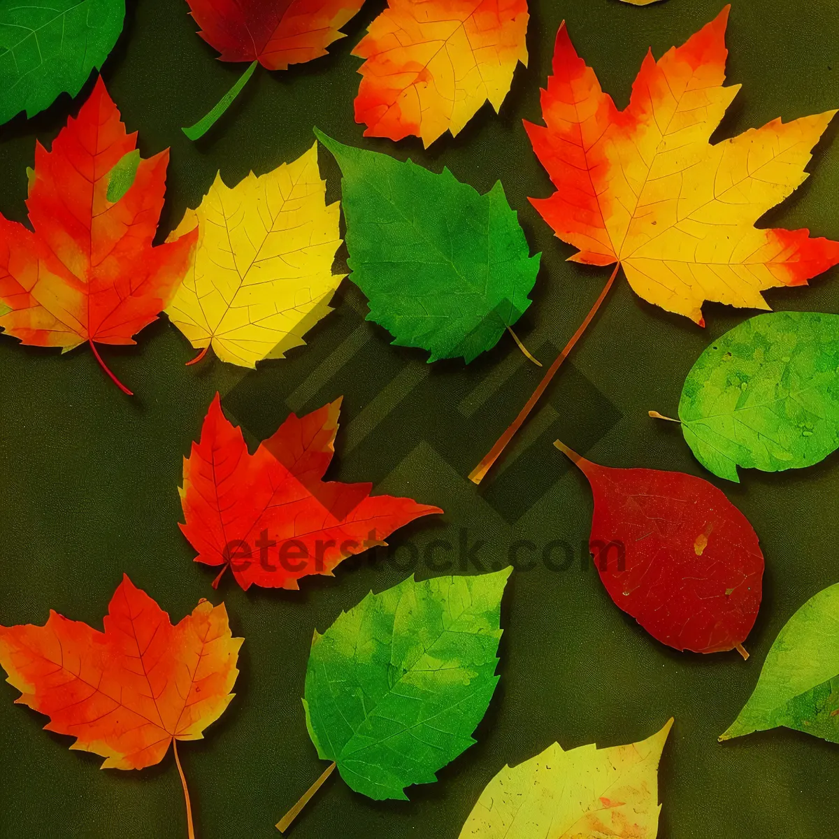 Picture of Vibrant Autumn Foliage in a Maple Forest