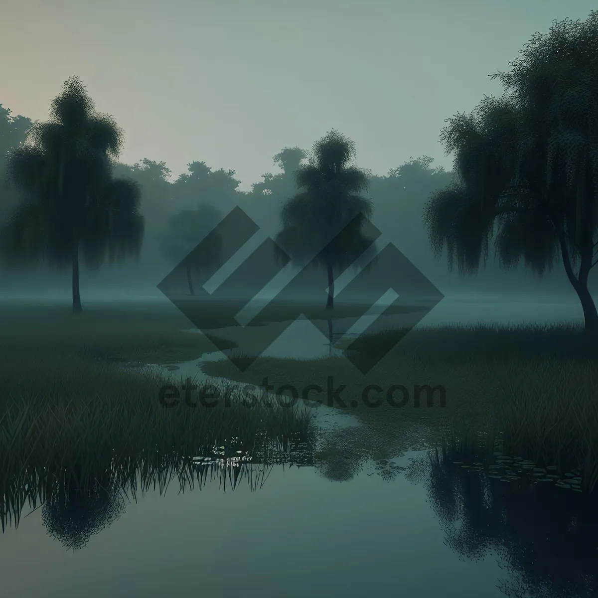 Picture of Serene Sunset Reflection on Lake